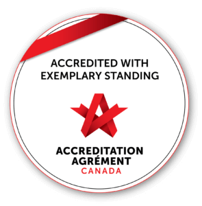 Accredited with Exemplary Standing logo from Accreditation Canada
